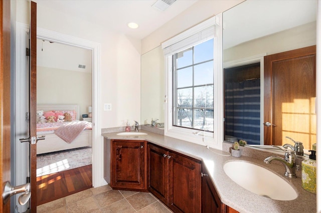 bathroom with vanity and a healthy amount of sunlight