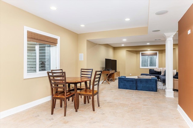 view of dining space