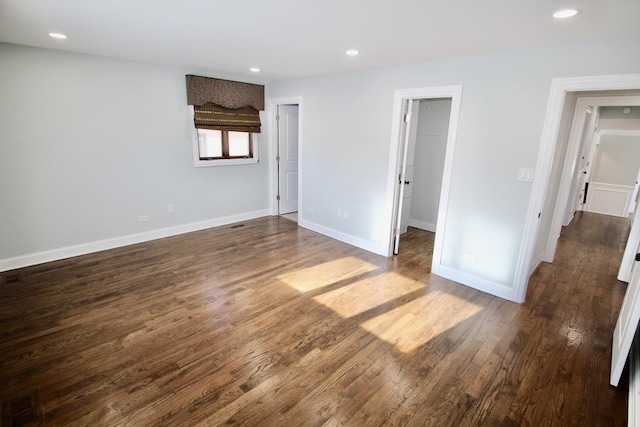 interior space featuring dark wood-type flooring