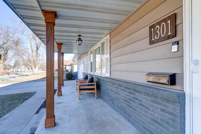 view of patio / terrace featuring covered porch