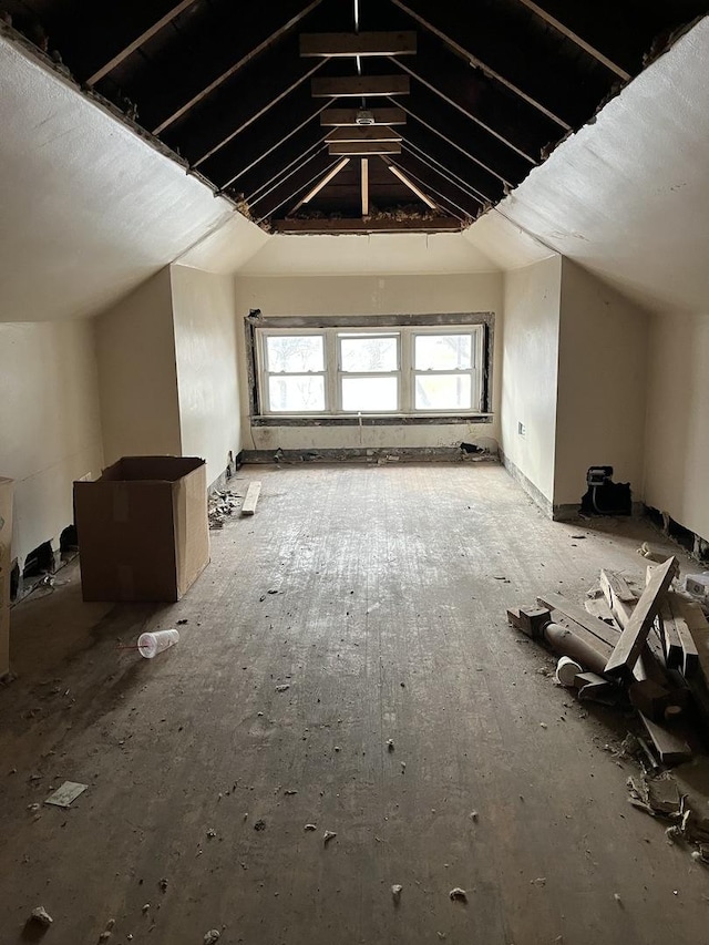 bonus room featuring lofted ceiling