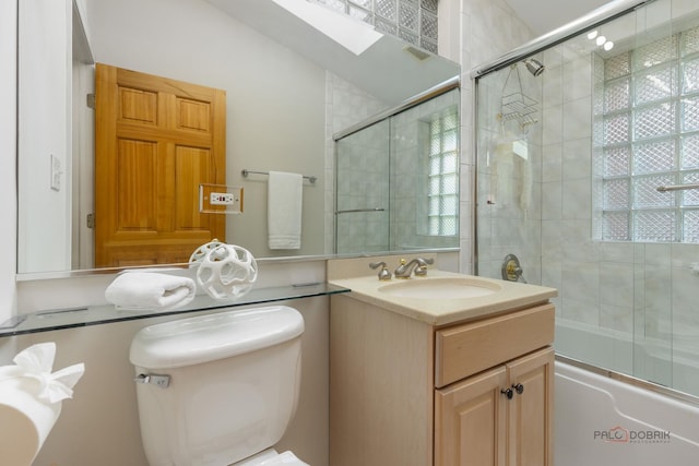 1712 Shawnee Trl, Northbrook, IL 60062 - full bathroom featuring shower / bath combination with glass door, vanity, and toilet
