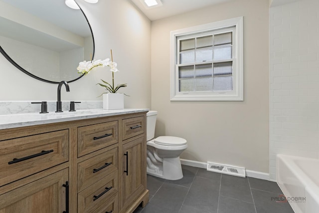 1712 Shawnee Trl, Northbrook, IL 60062 - bathroom featuring toilet, tile patterned floors, baseboards, and vanity