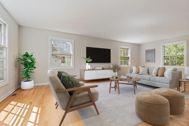 1712 Shawnee Trl, Northbrook, IL 60062 - living room with healthy amount of natural light, light wood finished floors, and baseboards