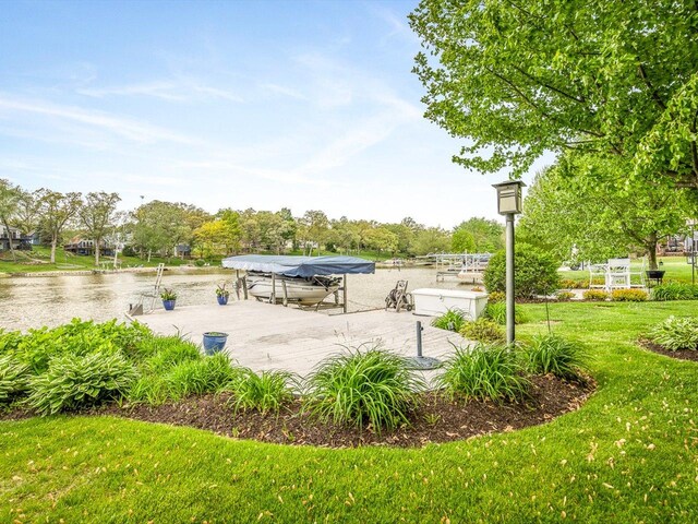 223 Lake Summerset Rd, Davis, IL 61019 - view of patio / terrace featuring a water view