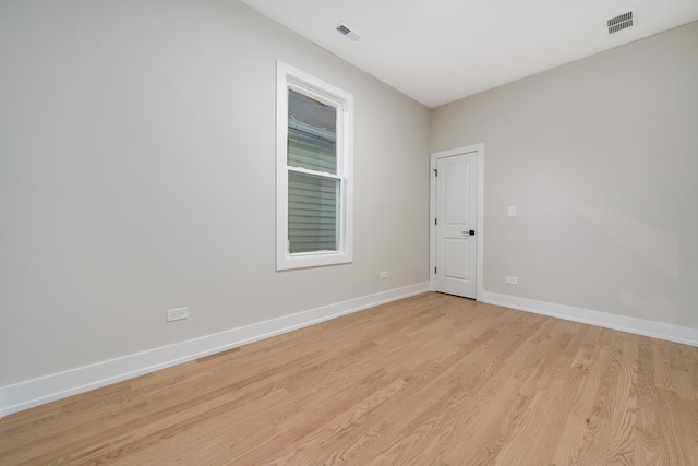 empty room featuring light hardwood / wood-style floors