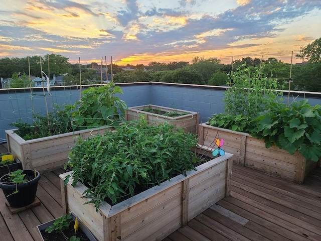 view of deck at dusk