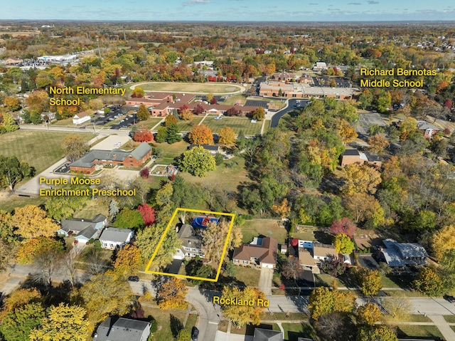 birds eye view of property featuring a residential view