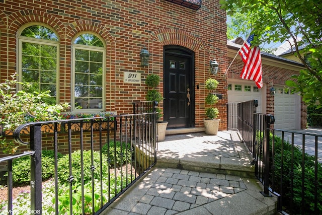 property entrance featuring a garage