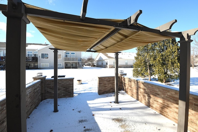 view of yard covered in snow