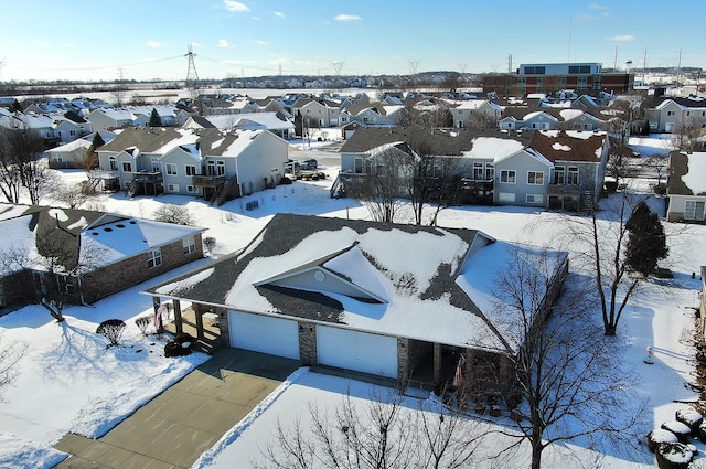 view of snowy aerial view