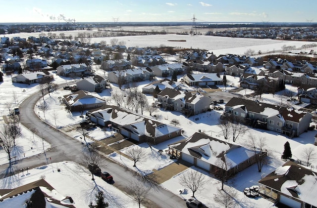 view of snowy aerial view