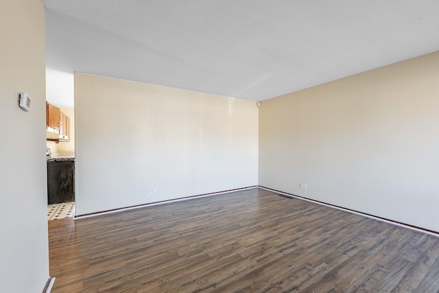 unfurnished room with dark hardwood / wood-style floors