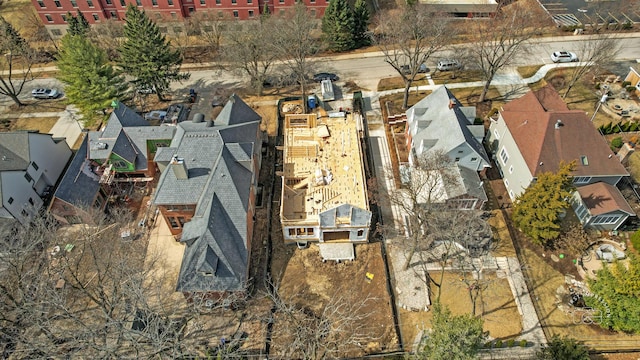 bird's eye view with a residential view