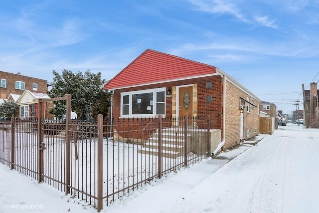 view of snow covered exterior