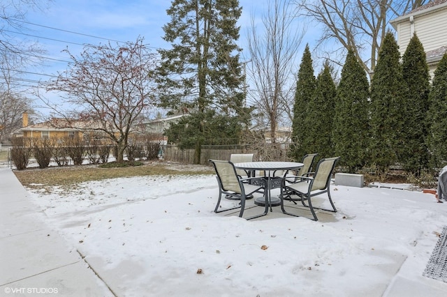 view of yard covered in snow