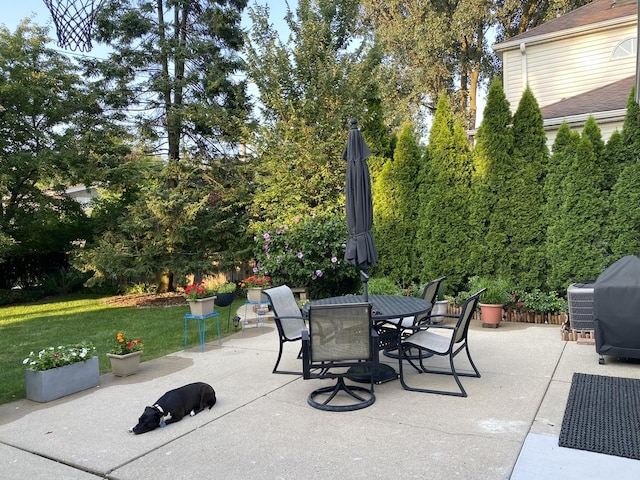 view of patio featuring central air condition unit