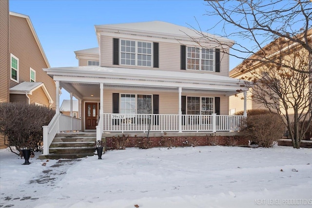 view of front facade with covered porch