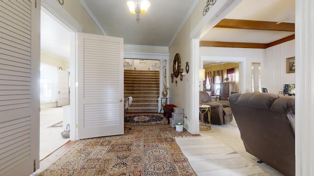 corridor with ornamental molding