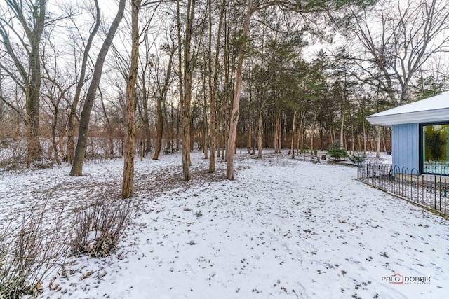 view of snowy yard