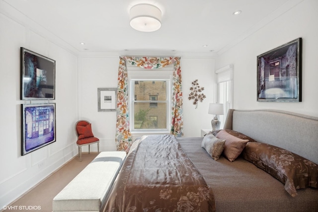 bedroom featuring ornamental molding