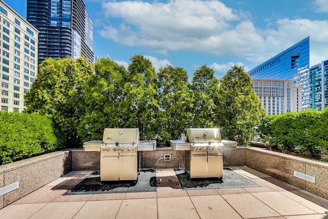 view of patio with area for grilling