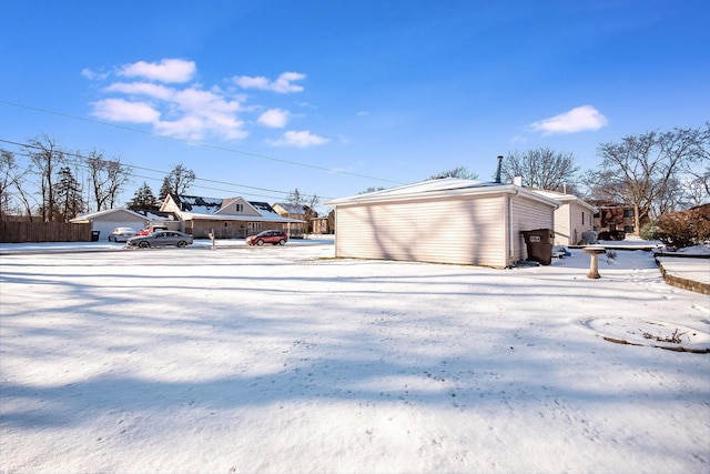 view of snow covered exterior