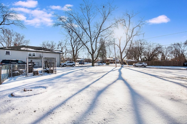 view of snowy yard