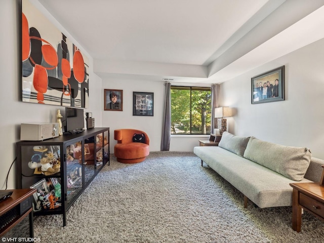 living room with carpet