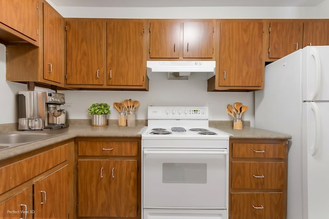 kitchen featuring white appliances