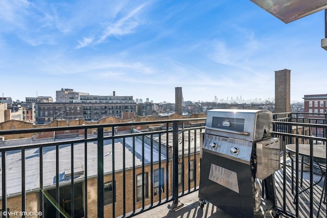 balcony featuring a view of city