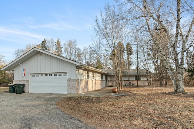 view of home's exterior featuring a garage