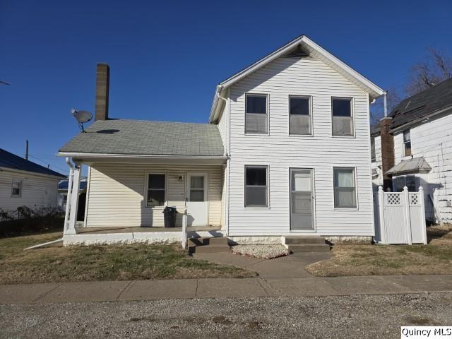 view of front of home featuring covered porch