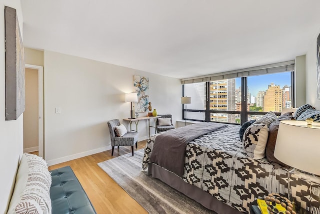 bedroom featuring light hardwood / wood-style flooring