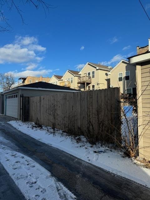 exterior space featuring a garage