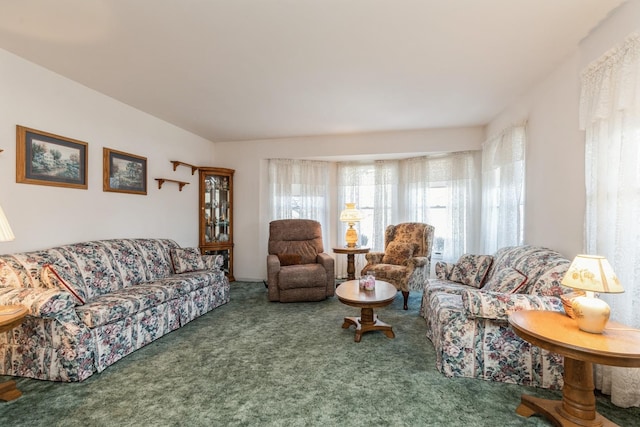 living room with carpet flooring