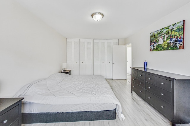 bedroom featuring light wood-type flooring