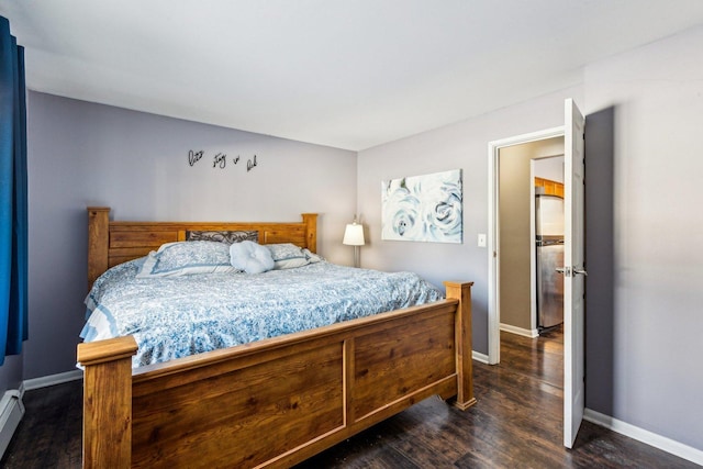 bedroom featuring dark hardwood / wood-style floors