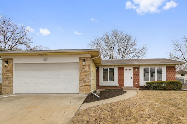 single story home featuring a garage