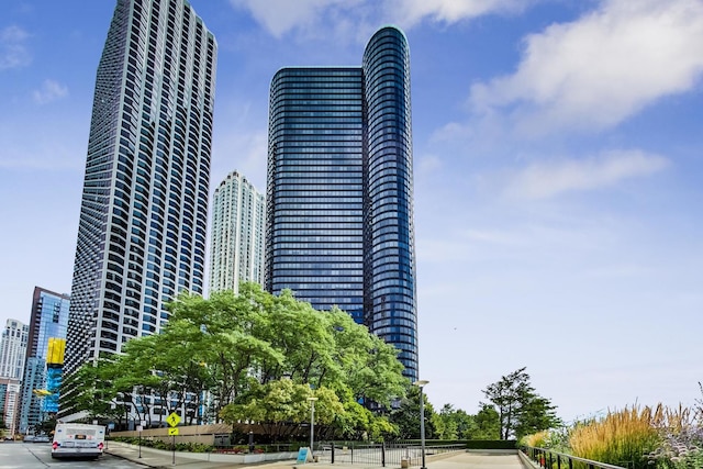 view of building exterior featuring a city view