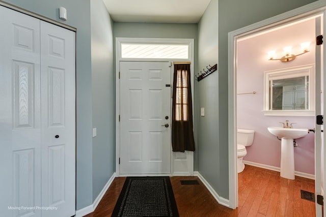 entryway featuring hardwood / wood-style floors