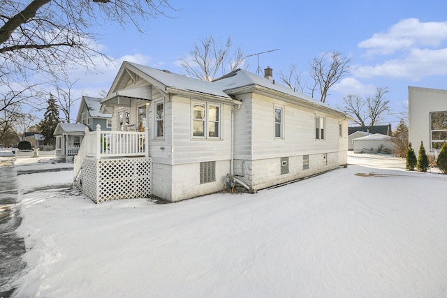 view of snowy exterior