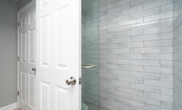 bathroom featuring walk in shower