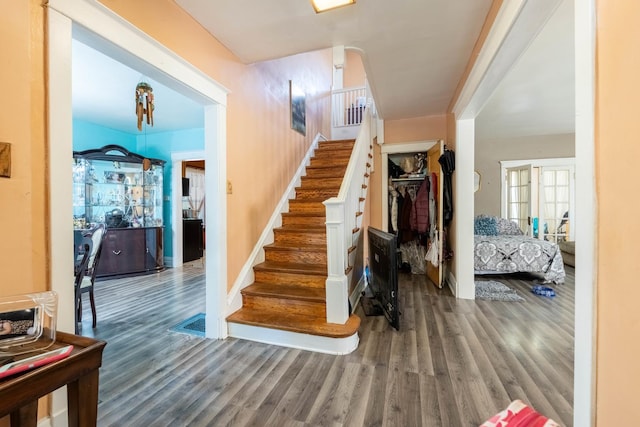 foyer with hardwood / wood-style flooring