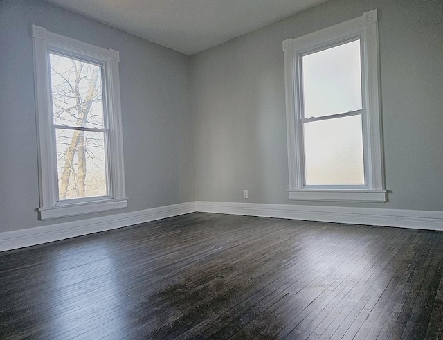 unfurnished room featuring dark hardwood / wood-style floors