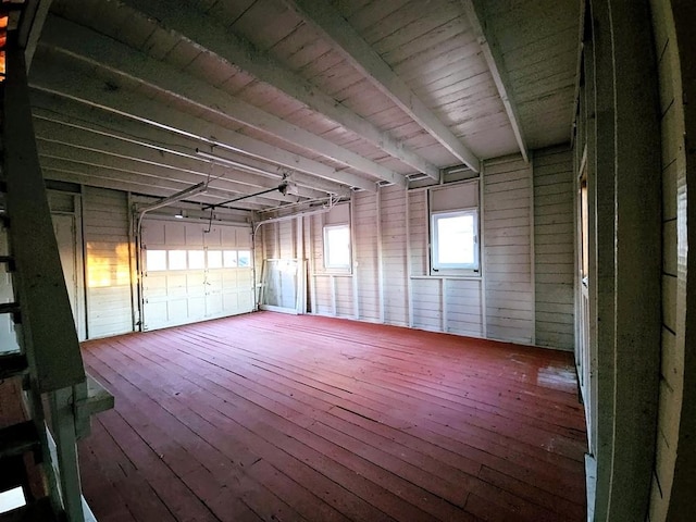 interior space with wood walls