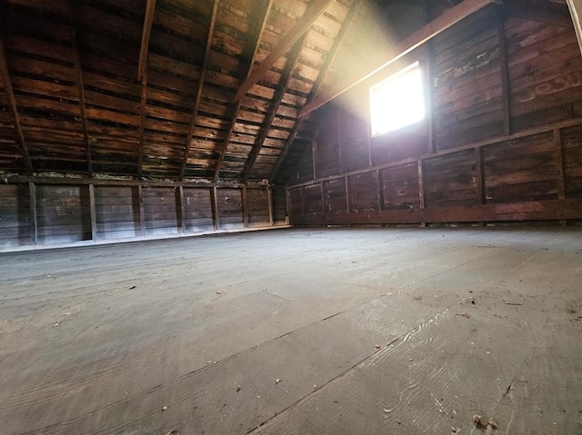 view of unfinished attic