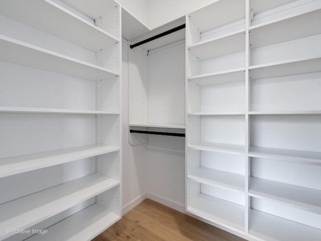 walk in closet featuring hardwood / wood-style flooring