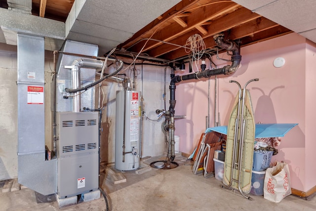 utilities with heating unit and water heater