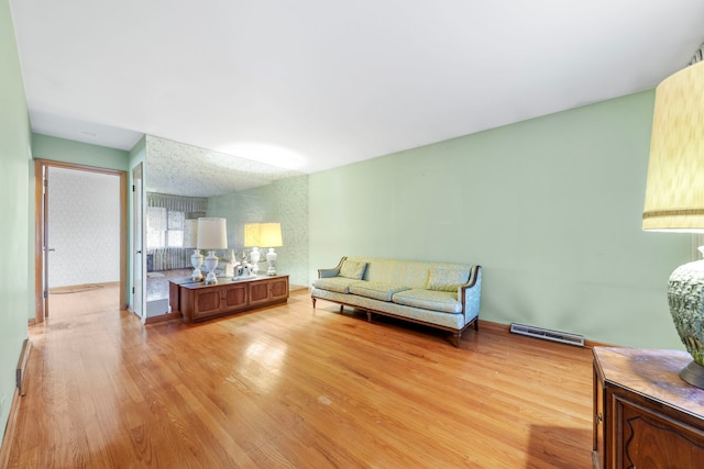 living room with light wood-type flooring